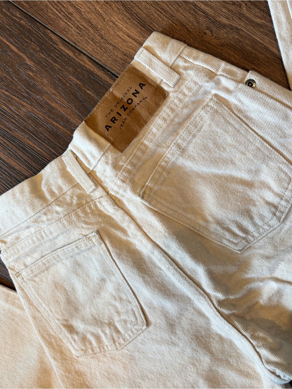Arizona Jean Company Cream High-Waist Denim Shorts